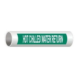 ASME A13.1 Hot Chilled Water Return Label PIPE 23645 WHTonGreen Water  Business And Store Signs 