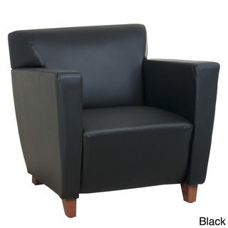 Office Star Products Black Leather Club Chair Office Star Products Visitor Chairs