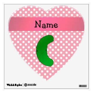 Personalized name pickle pink polka dots wall decor