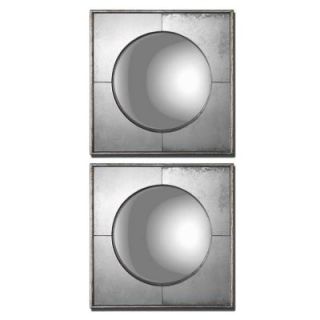 Global Direct 15.75 in. x 15.75 in. Convex Silver Framed Mirrors set of 2 12829