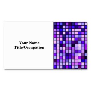 Shades Of Purple 'Grape Soda' Squares Pattern Business Card