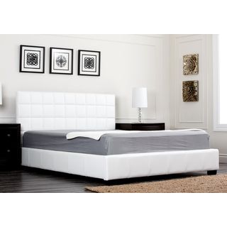 Abbyson Living Torrance White Bi cast Leather Queen size Bed Abbyson Living Beds