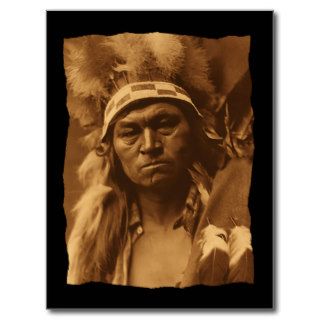 Vintage Native American Cayuse Warrior 1910 Postcard