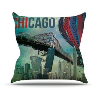 Kess InHouse iRuz33 Chicago Throw Pillow, 16 by 16 Inch  