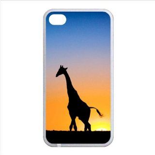 Giraffe Walk In The Sunset Apple iphone 4/4s Waterproof TPU Back Cases Cell Phones & Accessories