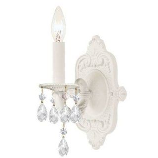 Crystorama 5021 WW CL SAQ Sutton   One Light Wall Sconce, Choose Finish Wet White   Lighting  