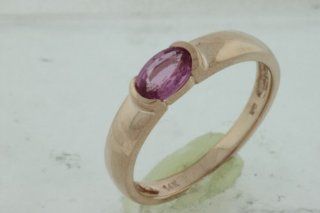 Ladies Pink Sapphire Ring in 14K Rose Gold (TCW 0.50). Jewelry