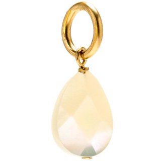 Dogeared Mother of Pearl Teardrop Gem, Gold Dipped Jewelry
