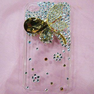 Luxury 3D Bling Jewelry Cell Phone Case for iPhone 4/4S, Butterfly Cell Phones & Accessories