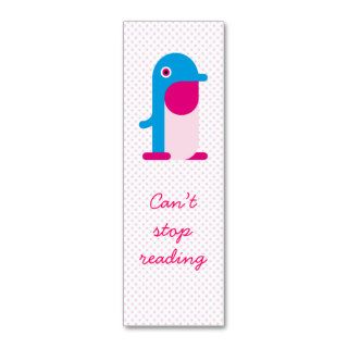 Blue Penguin Bookmark Business Cards