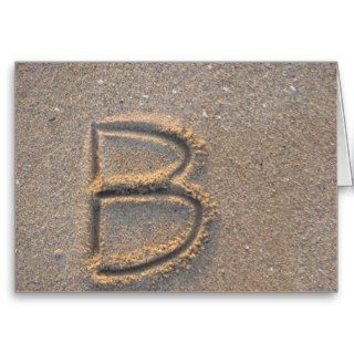 Letter B Written in Beach Sand Greeting Card