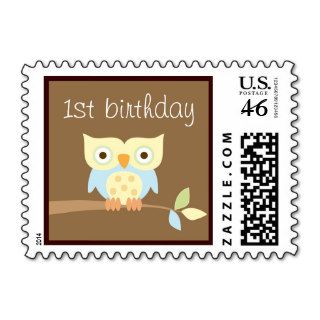 1st Birthday Owl Postage Stamp