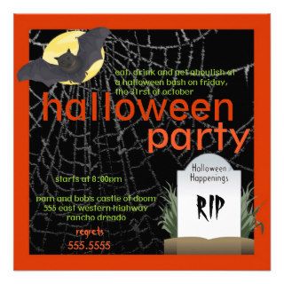 Halloween Party Invitations Tombstone