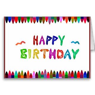 Crayons Birthday Card (Maroon Frame)