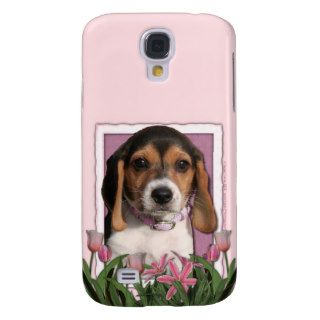 Mothers Day   Pink Tulips   Beagle Puppy Samsung Galaxy S4 Cases