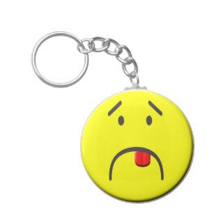 "Yuck" Smiley Keychain
