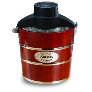 AROMA 4 qt. Wood Barrel Ice Cream Maker   DISCONTINUED AIC 204