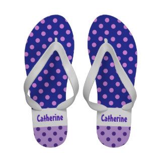 Purple Polka Dots Custom Name V14 Sandals