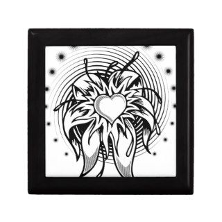 Flower Heart Tattoo Design with a spiral Keepsake Boxes