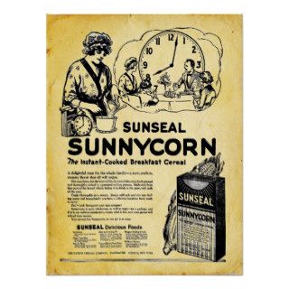 Vintage Sunnycorn Breakfast Cereal Print