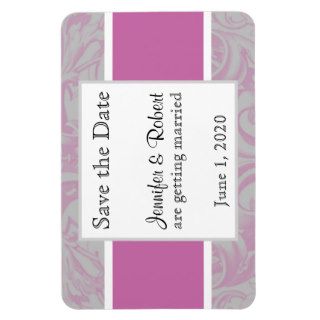 Radiant Orchid Grey Posh Wedding Save the Date Rectangular Magnet