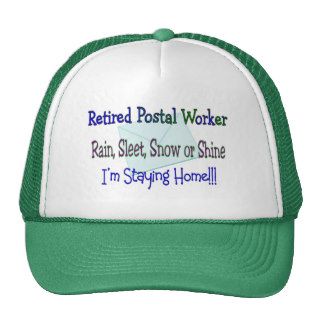 Postal Worker Rain Sleet Snow "STAYING HOME" Mesh Hat