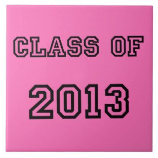 Class of 2013 Pink and Black Graduation Template Tile