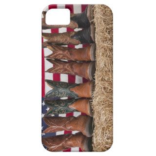 Row of cowboy boots on haystack iPhone 5 case