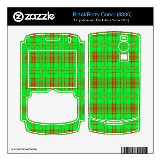 red green modern plaid pattern decals for BlackBerry