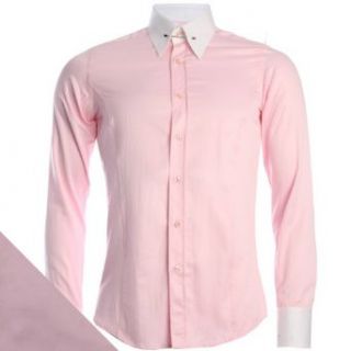 Daniel Rosso DR 362P Contrast Pin Collar Shirt in Pink PINK M Chest 42 Collar 15.5 at  Mens Clothing store Dress Shirts
