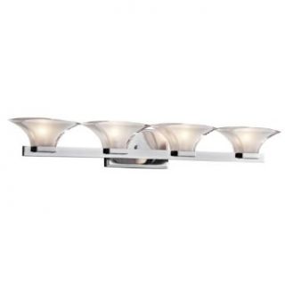 Kichler Lighting Kichler 45039CH Tulare 4 Light Bath Fixture, Chrome and Polished Clear Glass with Inside Etch   Vanity Lighting Fixtures  