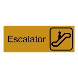 Escalator Black on Gold Engraved Sign EGRE 330 SYM BLKonGLD Escalator  Business And Store Signs 