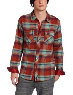 Ambig Men's Stars n Bars Woven Flannel Shirt, Rust, Small at  Mens Clothing store Button Down Shirts