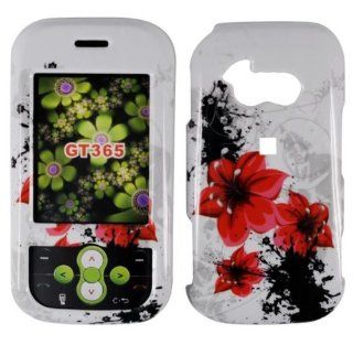 White Red Flower Hard Cover Case for LG Neon GT365 Cell Phones & Accessories