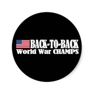 Black Back To Back USA Champs Round Sticker