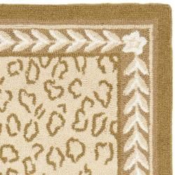 Hand hooked Chelsea Leopard Ivory Wool Rug (2'9 x 4'9) Safavieh 3x5   4x6 Rugs