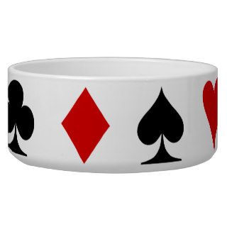 Playing Card Suits Dog Food Bowl