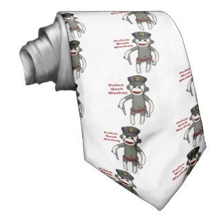 Police Sock Monkey Custom Tie