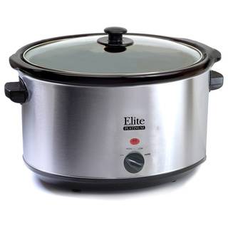 Elite Cuisine Stainless Steel 8.5 quart Slow Cooker Maxi Matic Slowcookers