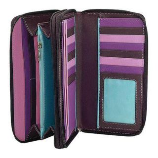 Women's Belarno A223 Double Zip Clutch Purple Belarno Clutches & Evening Bags