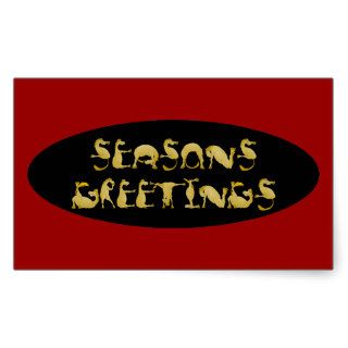 Seasons greetings flexi pony rectangular sticker