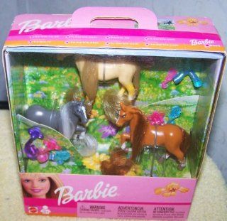 Mattel *Barbie 3 Mini Horses 2002 Toys & Games