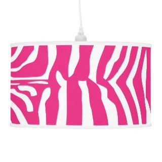 Pink And White Modern Zebra Pattern Hanging Pendant Lamp