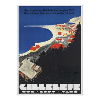 Gilleleje Denmark ~ Vintage Danish Travel Poster