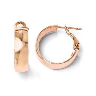 Leslies 14k Plated Rose Gold Polished Hoop Earrings Cyber Monday Special Jewelry