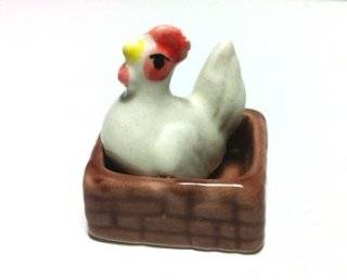 Mini Hen in Basket for Mini Garden Decoration  Other Products  