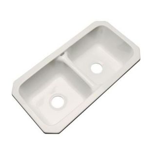 Thermocast Brighton Undermount Acrylic 33x16.5x9 in. 0 Hole Double Bowl Kitchen Sink in Almond 34002 UM