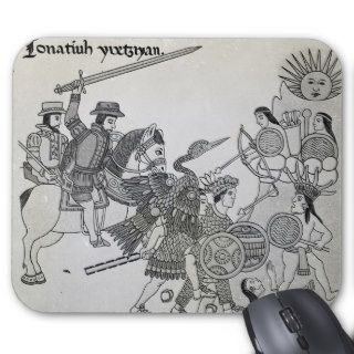 Fight between the Spanish and the Aztecs Mousepad