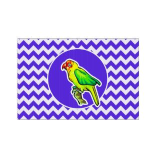 Parrot on Blue Violet Chevron Lawn Sign