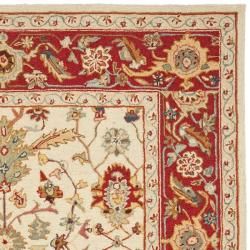 Hand hooked Tabriz Ivory/ Red Wool Rug (7'9 x 9'9) Safavieh 7x9   10x14 Rugs